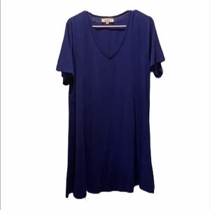 Blue V-Neck A-line Tshirt